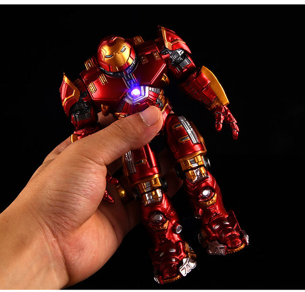 Avengers Iron Man Hulkbuster Armor Joints Movable  18CM Mark With LED Light PVC Action Figure Collection Model Toy