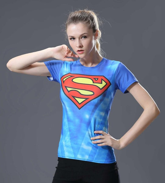 Women T-shirt Bodys Marvel Captain America/batman/spiderman
