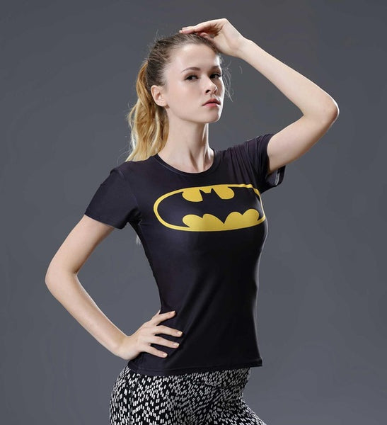 Women T-shirt Bodys Marvel Captain America/batman/spiderman