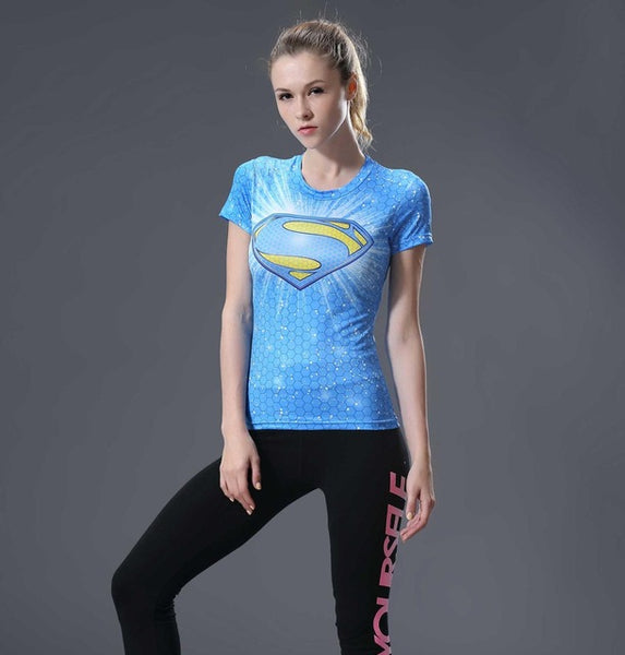 Women T-shirt Bodys Marvel Captain America/batman/spiderman