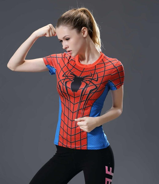 Women T-shirt Bodys Marvel Captain America/batman/spiderman
