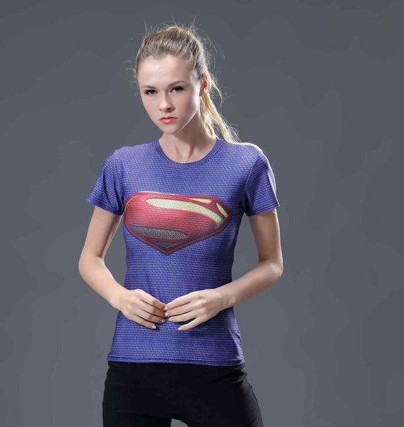 Women T-shirt Bodys Marvel Captain America/batman/spiderman