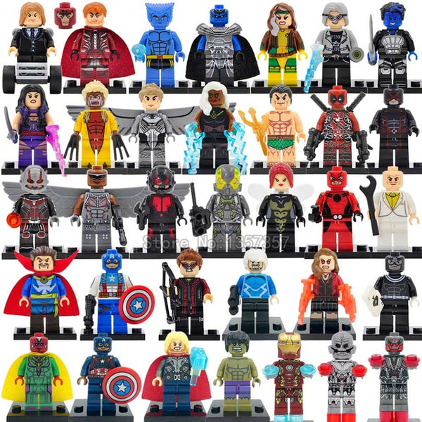 Legoingly 34pcs/lot DC Marvel Super Hero Figures 200+ Avengers Building Blocks Set Batman Spider Man Thor Educational Toys