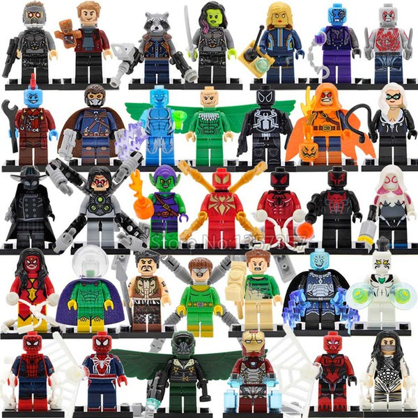 Legoingly 34pcs/lot DC Marvel Super Hero Figures 200+ Avengers Building Blocks Set Batman Spider Man Thor Educational Toys