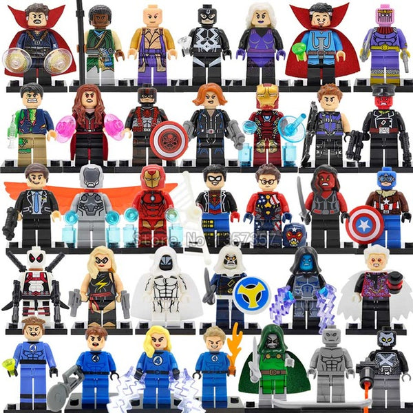 Legoingly 34pcs/lot DC Marvel Super Hero Figures 200+ Avengers Building Blocks Set Batman Spider Man Thor Educational Toys