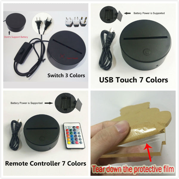 Cool Black Panther Head Marvel Hero 3D LED Night Light RGB 7 Color