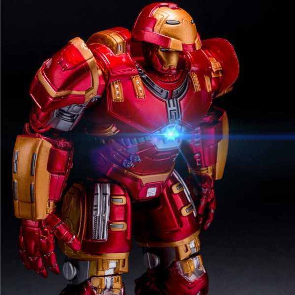 Avengers Iron Man Hulkbuster Armor Joints Movable  18CM Mark With LED Light PVC Action Figure Collection Model Toy